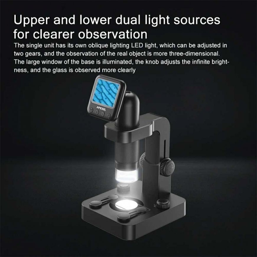 Apexel Skaitmeninis mikroskopas su 2MP RGB 20-100x LED ekranu – 5