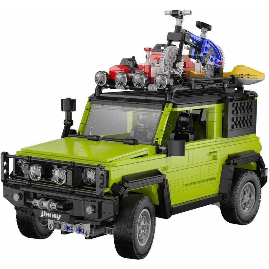 Klocki konstrukcyjne CaDA Duży samochód terenowy 2w1 Suzuki Jimny žalia auto Off Roader terenówka 1803 elementy – 2