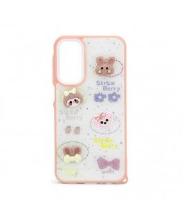 Samsung Galaxy A15 EPOXY CARTOON COVER White Pink