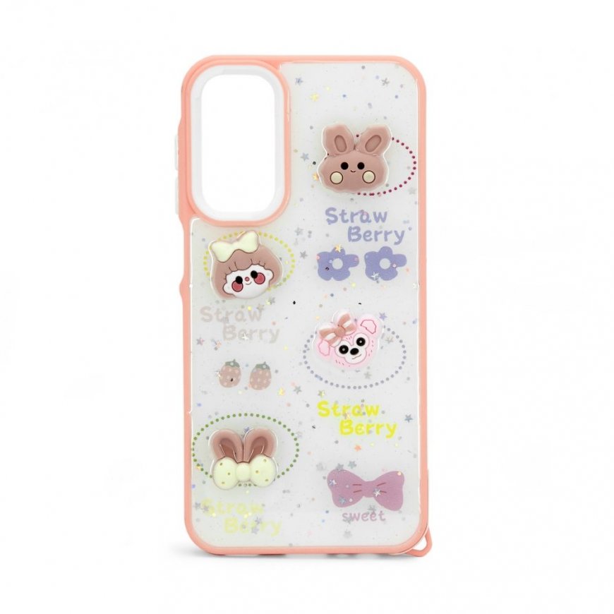 Samsung Galaxy A15 EPOXY CARTOON COVER White Pink