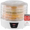TZS First Austria Food Dehydrator, 380W Max, 5 Round Layer, Digital Timer+Temp FA-5126-8