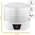 TZS First Austria Food Dehydrator, 380W Max, 5 Round Layer, Digital Timer+Temp FA-5126-8