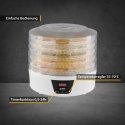 TZS First Austria Food Dehydrator, 380W Max, 5 Round Layer, Digital Timer+Temp FA-5126-8