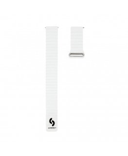 20mm Flat head Leather - Silicone Loop Magnetic Watch Strap (130mm M/L) White