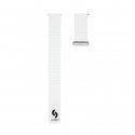 20mm Flat head Leather - Silicone Loop Magnetic Watch Strap (130mm M/L) White