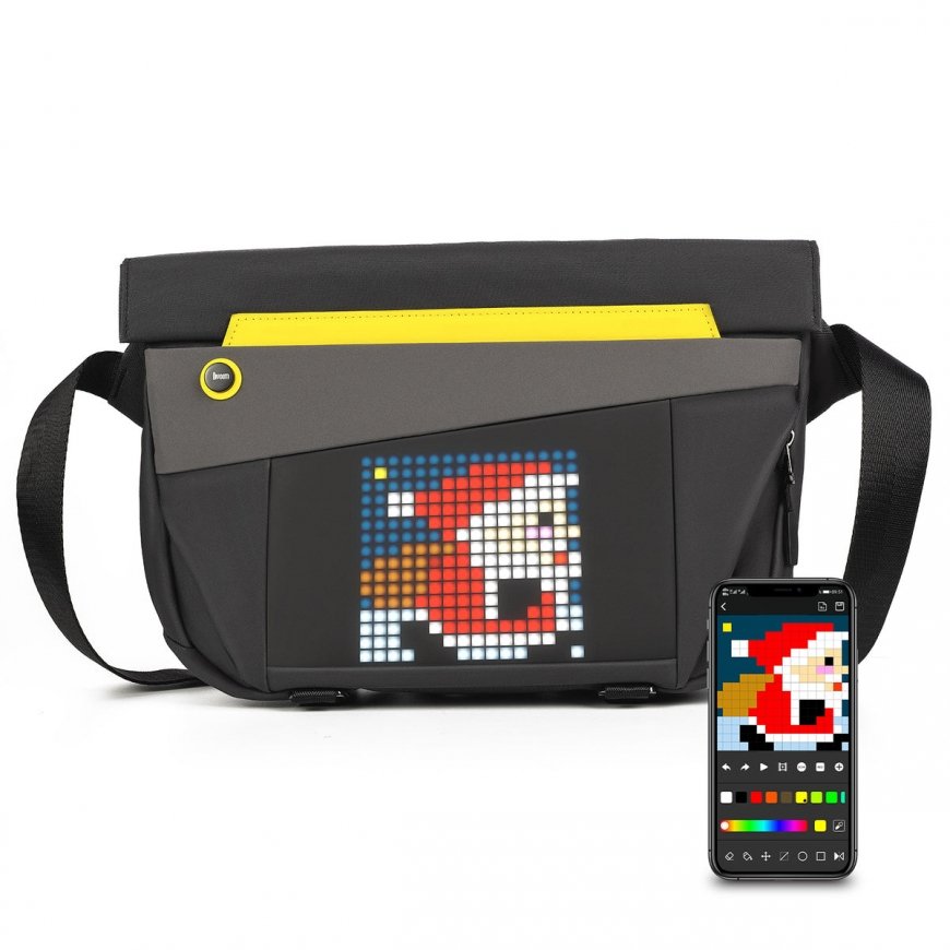 Divoom Sling Bag V Leather, Polyester fiberfill Black Unisex Messenger bag