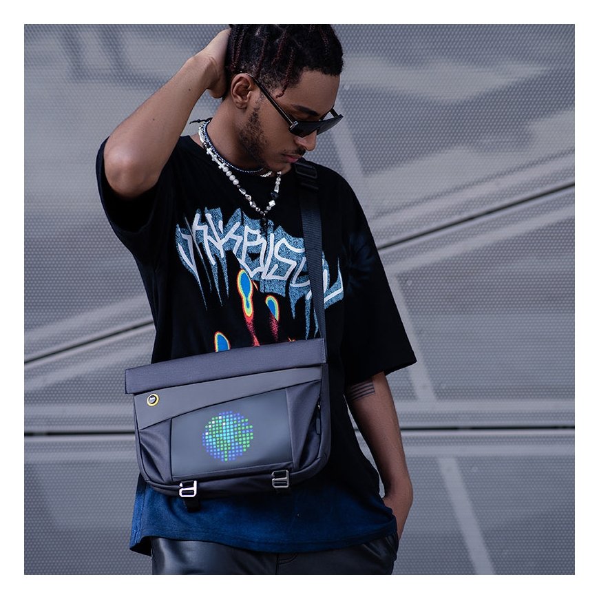 Divoom Sling Bag V Кожа, Polyester fiberfill Черный Унисекс Сумка курьера – 4