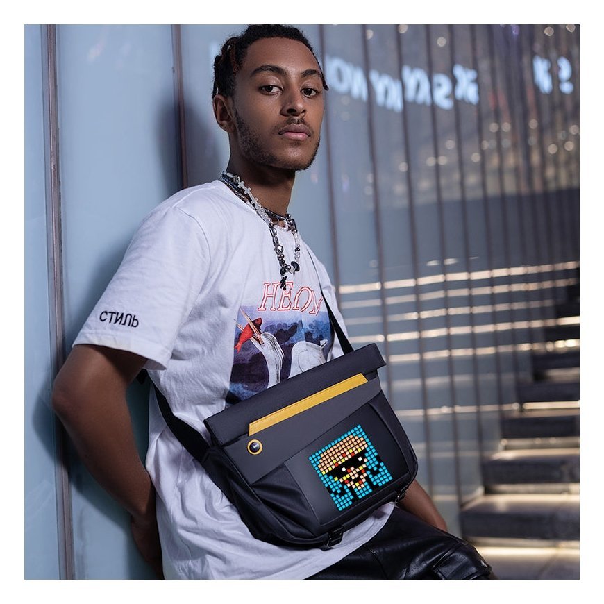 Divoom Sling Bag V Nahka, Polyesterikuitutäyte musta Unisex Messenger-laukku – 5