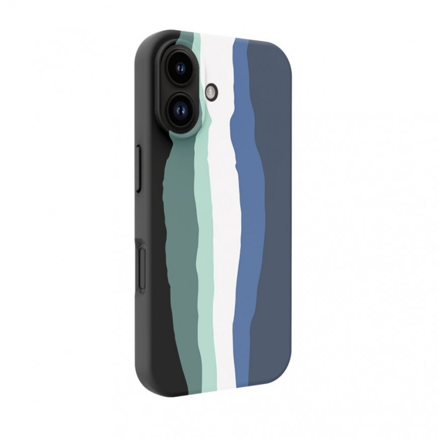 Apple iPhone 16 Silicone Case milti-colored magsafe Aura Blue