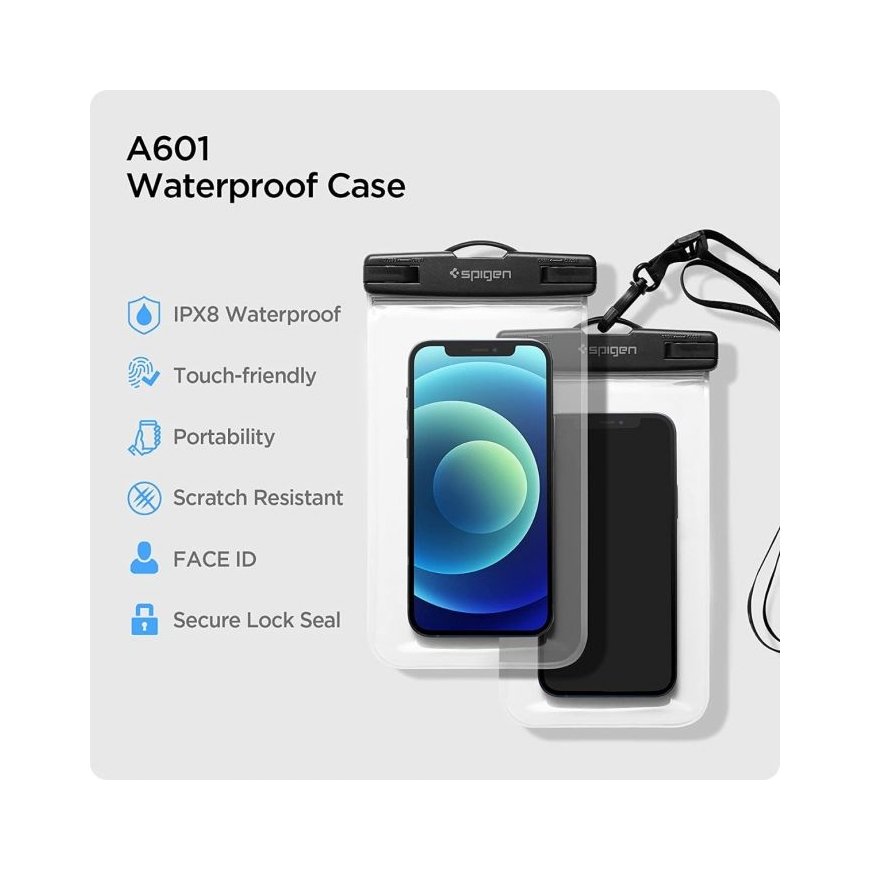 Spigen A601 Must, Läbipaistev – 2