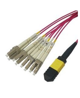 MPO12-LC fan out Optical cable DELTACO, UPC, OM4, 2m / MPO12LC-42