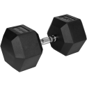 Rubberized cast iron dumbbell HEX 40 kg REBEL ACTIVE Rubberized cast iron dumbbell HEX 40 kg REBEL ACTIVE