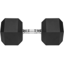 Rubberized cast iron dumbbell HEX 40 kg REBEL ACTIVE Rubberized cast iron dumbbell HEX 40 kg REBEL ACTIVE
