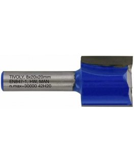 Tivoli Straight slot cutter, 20x8 mm, 8mm shank