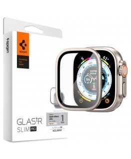 Spigen AGL06161 Älyrannekkeen lisätarvike Näytönsuoja Titaani Metalli, Karkaistu lasi