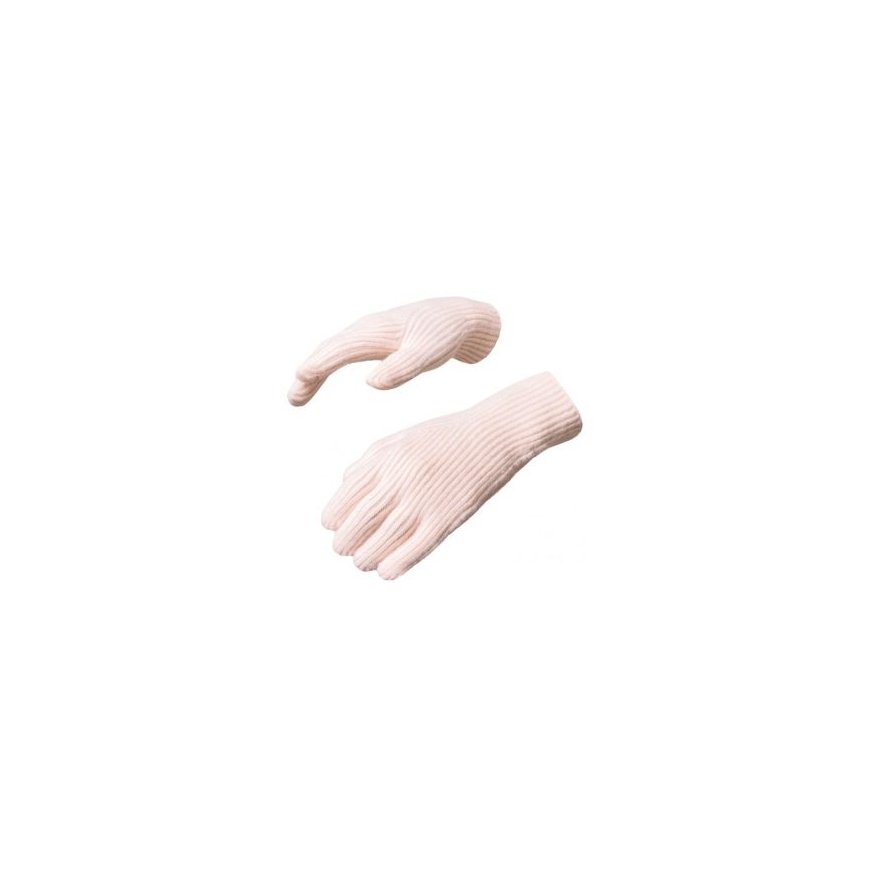 Braided phone gloves with cutouts for fingers - pink