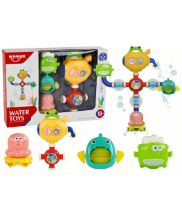 Lean Toys Overflow bath water toy robot suction cups