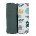 Petite&Mars Misty - bambuko muslino vytinys, 2 rinkinys | Žalias Petite&Mars Misty - bambuko muslino vytinys, 2 rinkinys | Žalias