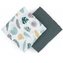 Petite&Mars Misty - bambuko muslino vytinys, 2 rinkinys | Žalias Petite&Mars Misty - bambuko muslino vytinys, 2 rinkinys | Žalias
