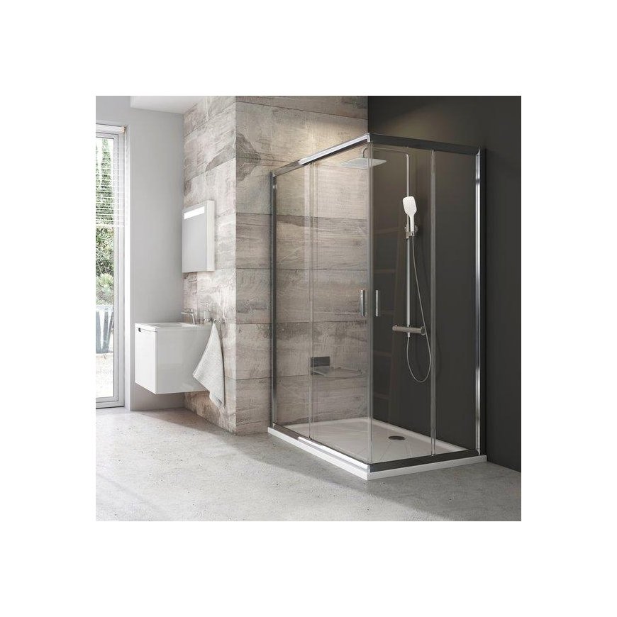 Rectangular shower cubicle wall Ravak Blix, BLRV2K-120, glossy+transparent glass – 2