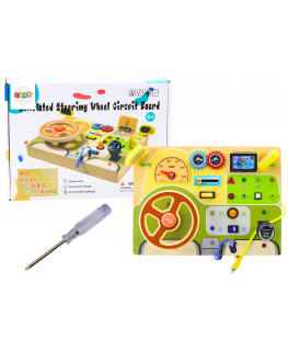 Lean Toys Analog Sensory Manipulation Board Car LED Lights