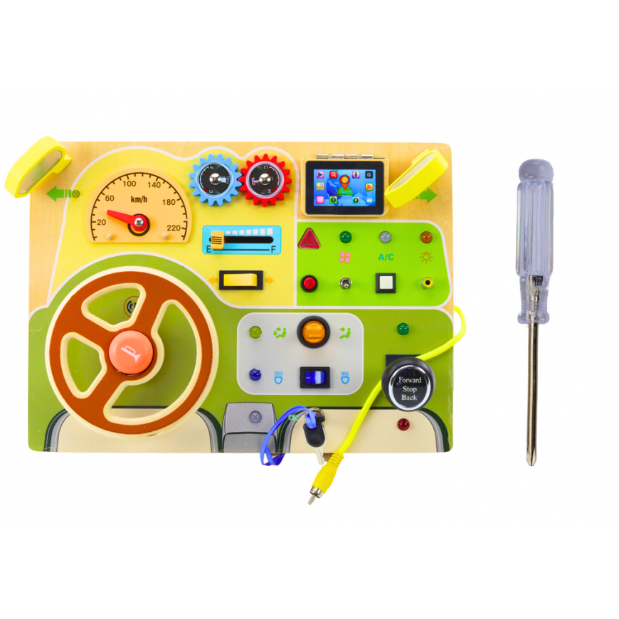 Lean Toys Analog Sensory Manipulation Board Car LED Lights – 2