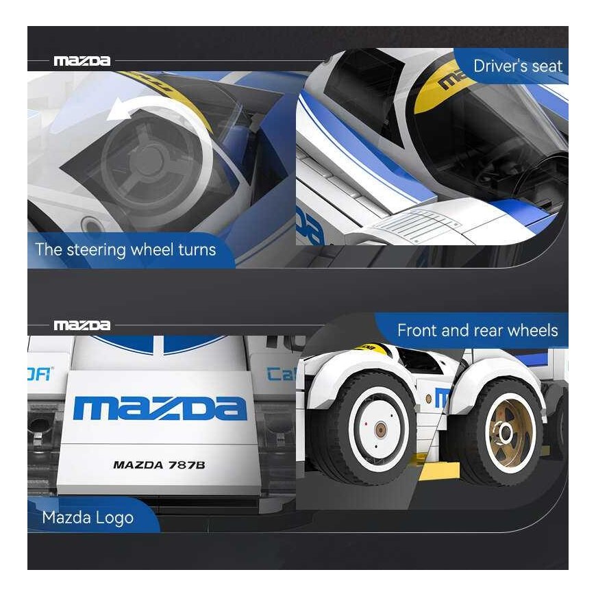 Klocki konstrukcyjne CaDA samochod sportowy white Mazda 787B 242 elements – 5