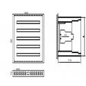 Paskirstymo Skydas Tibox 585x900x115mm 5x24mod., Ip54, Virštinkinis Paskirstymo Skydas Tibox 585x900x115mm 5x24mod., Ip54, Virštinkinis