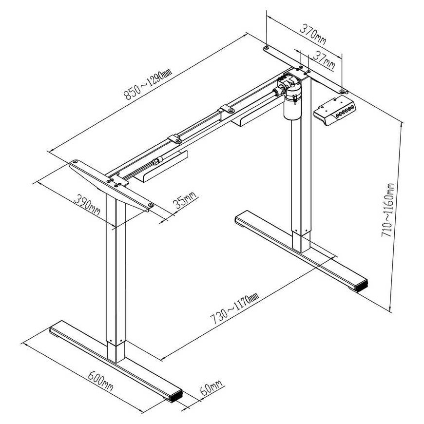 Spacetronik SPE-124G electric table frame – 5