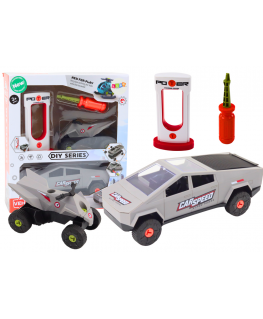 Lean Toys Modern Car Kit with Quad Dismantling Kit, DIY, Gray