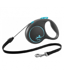 Inertia leash for dogs - Trixie Flexi BLACK DESIGN, cord leash,