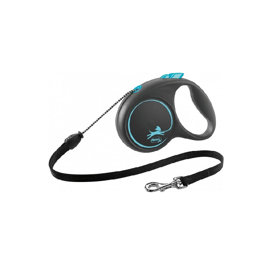 Inertia leash for dogs - Trixie Flexi BLACK DESIGN, cord leash,
