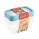Set of food containers 5x0,5L Mia "Magic Ice" transparent|blue Set of food containers 5x0,5L Mia "Magic Ice" transparent|blue