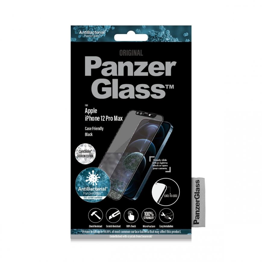 PanzerGlass ® CamSlider® Screen Protector Apple iPhone 12 Pro Max - Embellished with crystals from S – 2