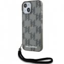 Karl Lagerfeld IML Mono KL Pattern & Cord case for iPhone 15 / 14 / 13 - black Karl Lagerfeld IML Mono KL Pattern & Cord case for iPhone 15 / 14 / 13 - black