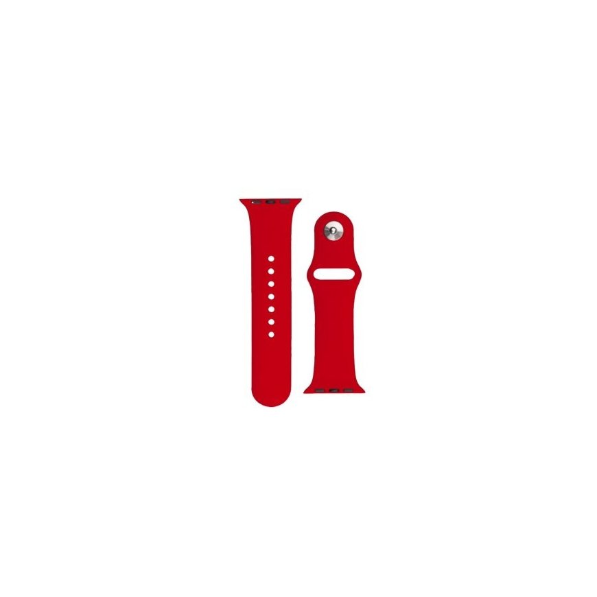 Silicone Strap APS Silicone Band for Watch 9 / 8 / 7 / 6 / 5 / 4 / 3 / 2 / SE (41 / 40 / 38mm) Strap Watch Bracelet Red
