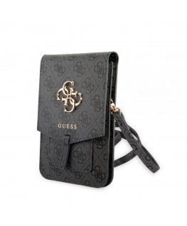 - Guess PU 4G Metal Logo Phone Bag Grey