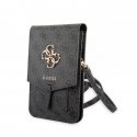 - Guess PU 4G Metal Logo Phone Bag Grey