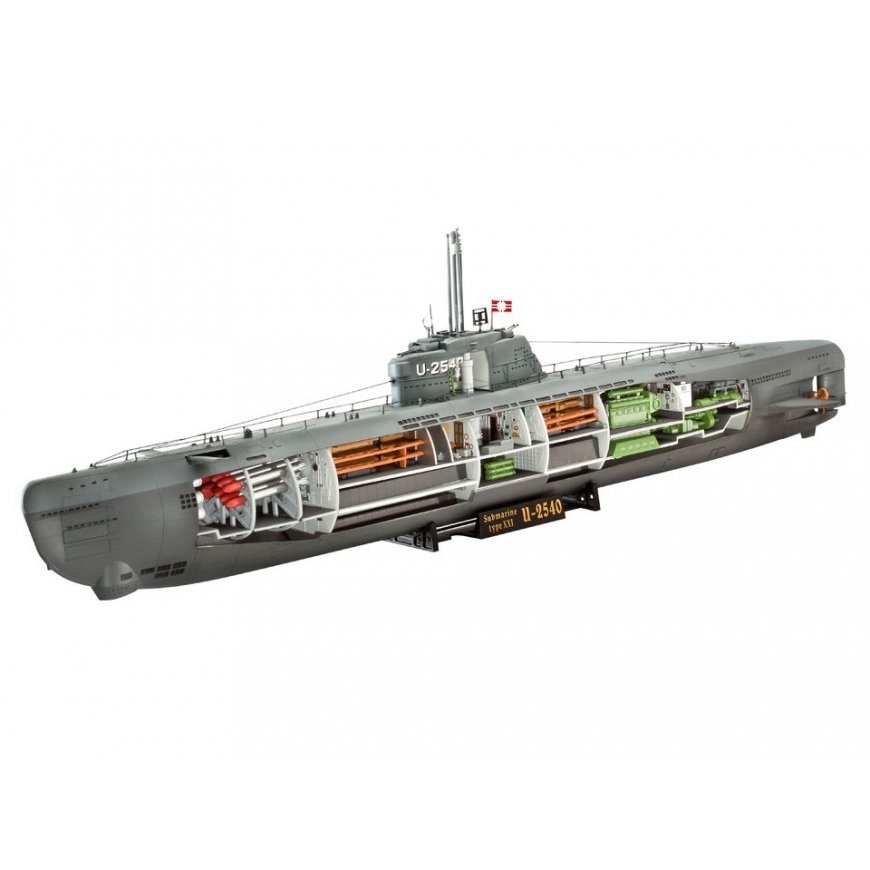 Revell U-Boot Typ XXI U 2540 &Interieur Submarine model Assembly kit 1:144