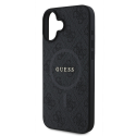 Guess PU Leather 4G Colored Ring MagSafe Apple iPhone 16 dėklas telefonui juodos spalvos Guess PU Leather 4G Colored Ring MagSafe Apple iPhone 16 dėklas telefonui juodos spalvos