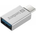 Sandberg 136-24 interfeisa centrmezgls USB 3.2 Gen 1 (3.1 Gen 1) Type-C Sudrabs Sandberg 136-24 interfeisa centrmezgls USB 3.2 Gen 1 (3.1 Gen 1) Type-C Sudrabs