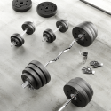 Set of bituminous weights 2x15kg, hole 51mm - for Olympic barbells, REBEL ACTIVE Set of bituminous weights 2x15kg, hole 51mm - for Olympic barbells, REBEL ACTIVE