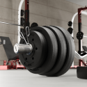 Set of bituminous weights 2x15kg, hole 51mm - for Olympic barbells, REBEL ACTIVE Set of bituminous weights 2x15kg, hole 51mm - for Olympic barbells, REBEL ACTIVE