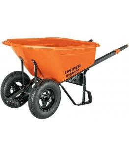 Profesionalus dviejų ratų karutis su HDPE plastikine talpa ir tvirtomis metalinėmis rankenomis, 120L Truper Expert®