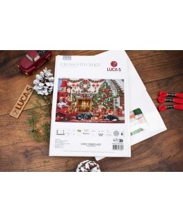 luca S Counted Cross Stitch Kit "Cozy Fireplace" 49x33cm SBU5041
