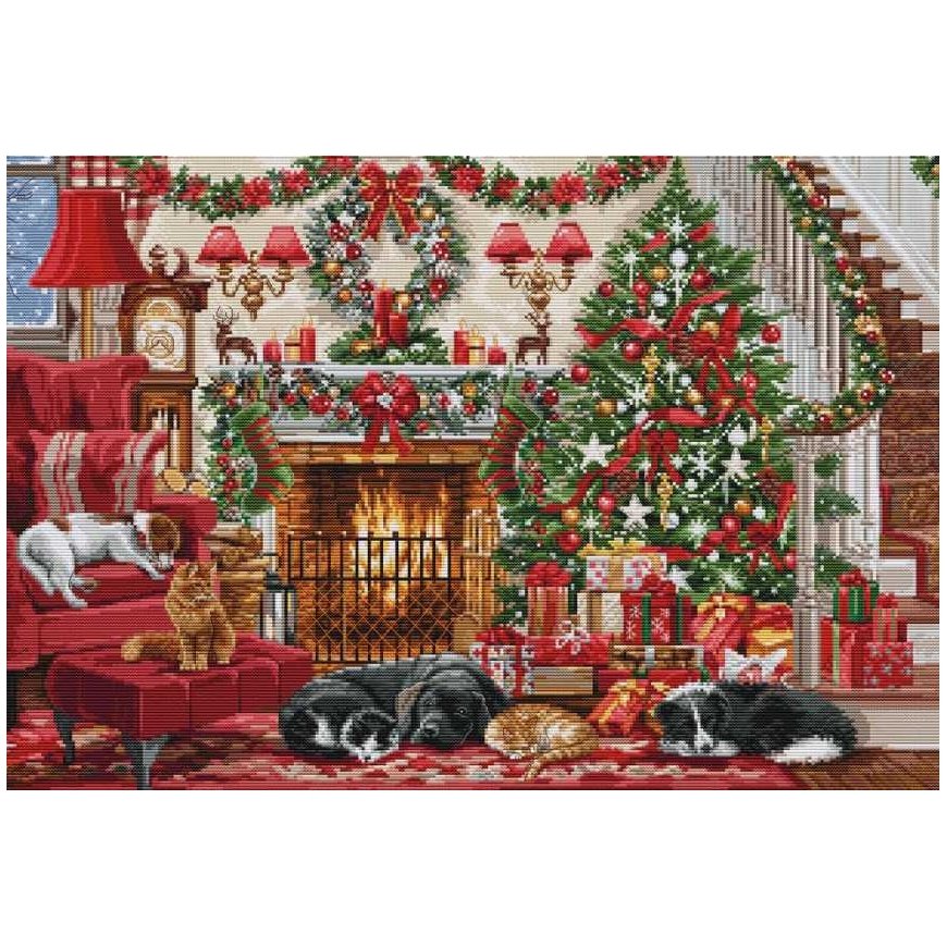 luca S Counted Cross Stitch Kit "Cozy Fireplace" 49x33cm SBU5041 – 2