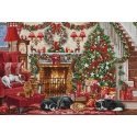 luca S Counted Cross Stitch Kit "Cozy Fireplace" 49x33cm SBU5041