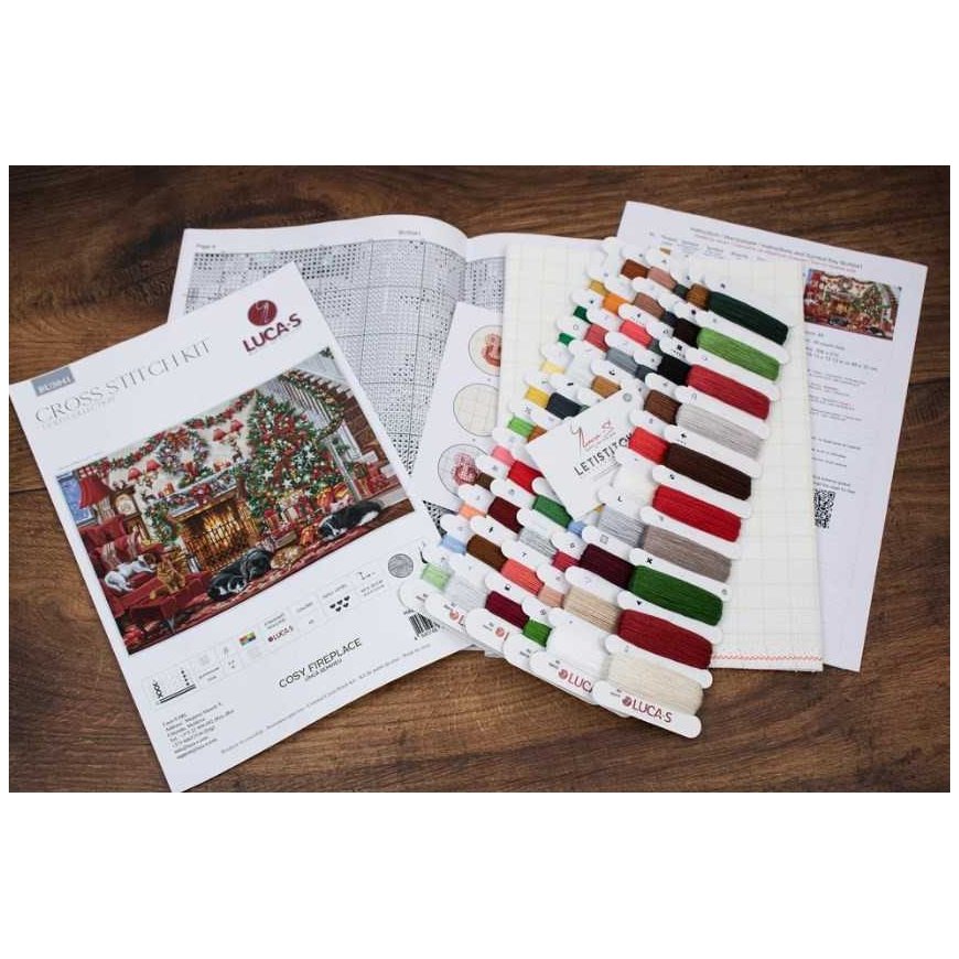 luca S Counted Cross Stitch Kit "Cozy Fireplace" 49x33cm SBU5041 – 3