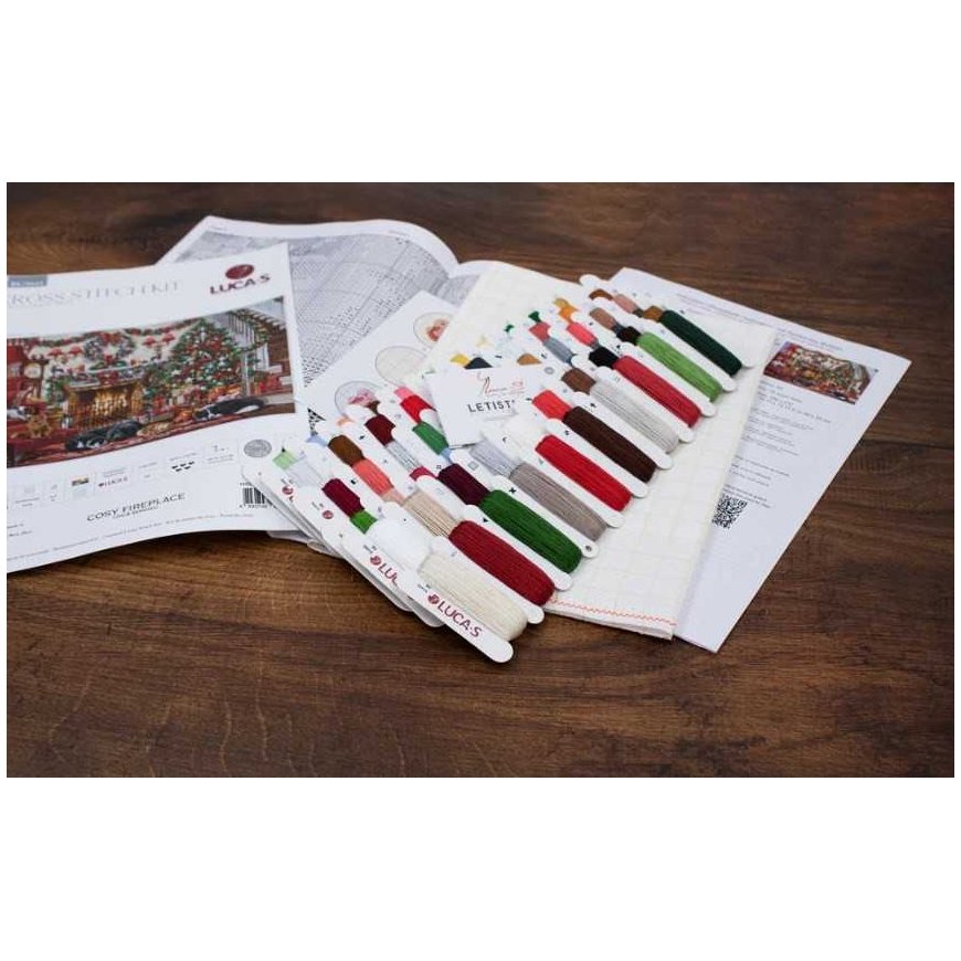 luca S Counted Cross Stitch Kit "Cozy Fireplace" 49x33cm SBU5041 – 4