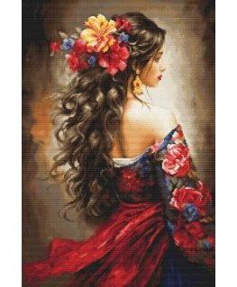 luca S Petit Point rinkinys "Ispanijos mergina" 19x28cm SG702